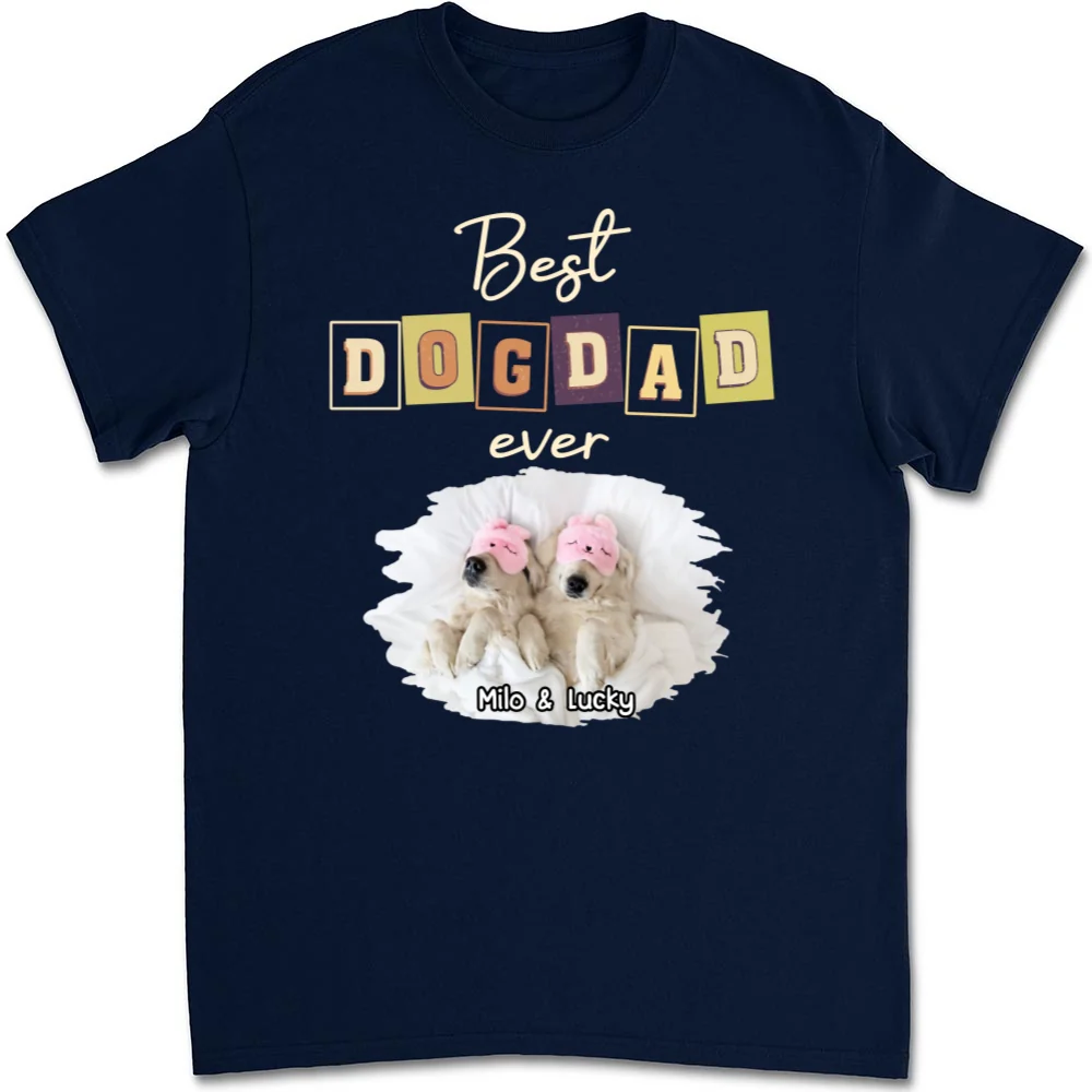 My Dog Mom Dad Photo- Personalized Custom Unisex T-shirt - Image 7