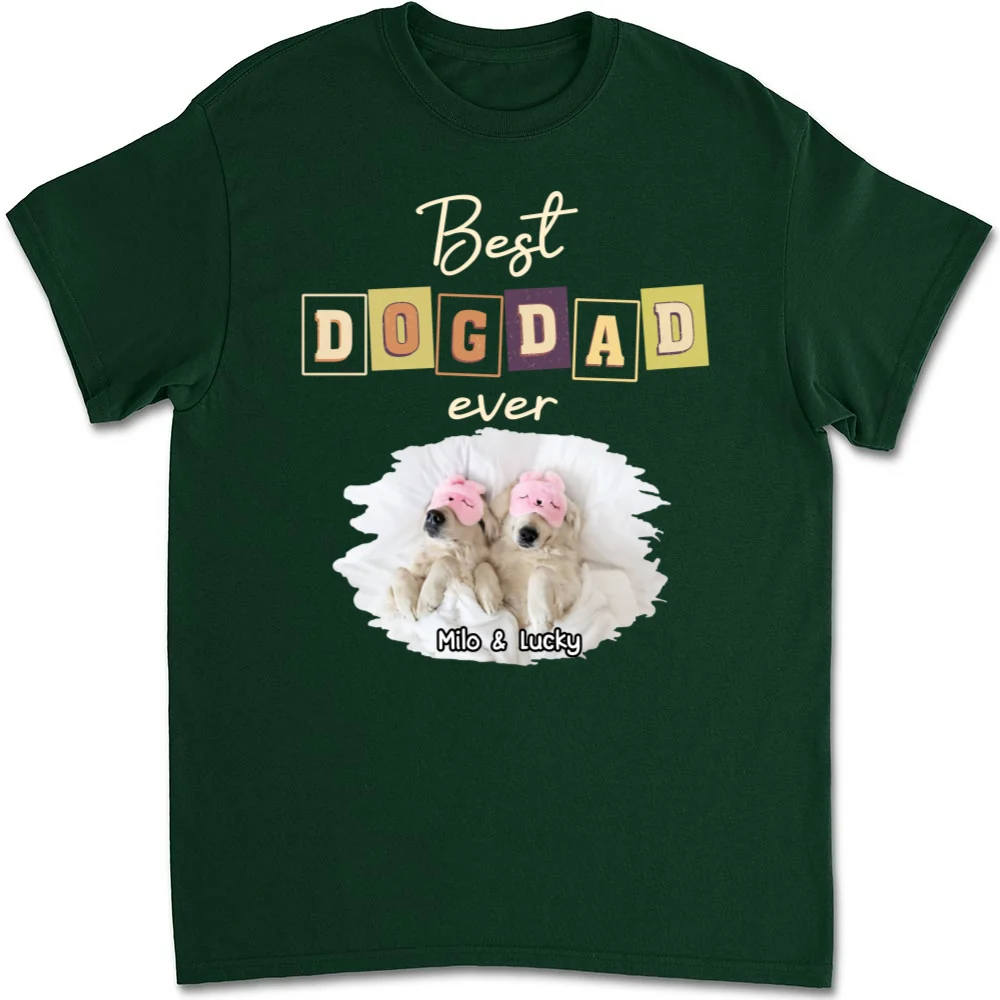 My Dog Mom Dad Photo- Personalized Custom Unisex T-shirt - Image 8