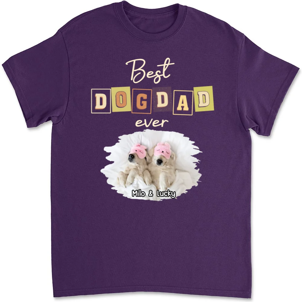 My Dog Mom Dad Photo- Personalized Custom Unisex T-shirt - Image 9