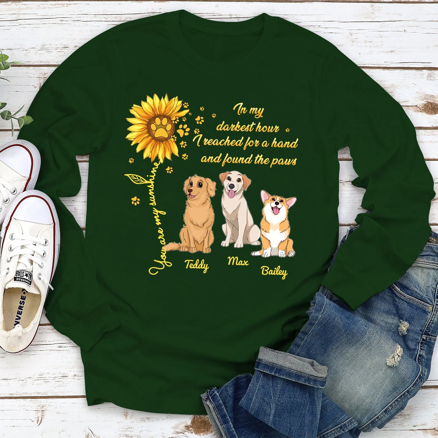 My Dog My Sunshine - Personalized Custom Long Sleeve T-shirt - Image 3