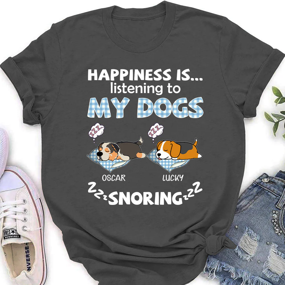 My Dog Snoring - Personalized Custom Women's T-shirt - Image 2