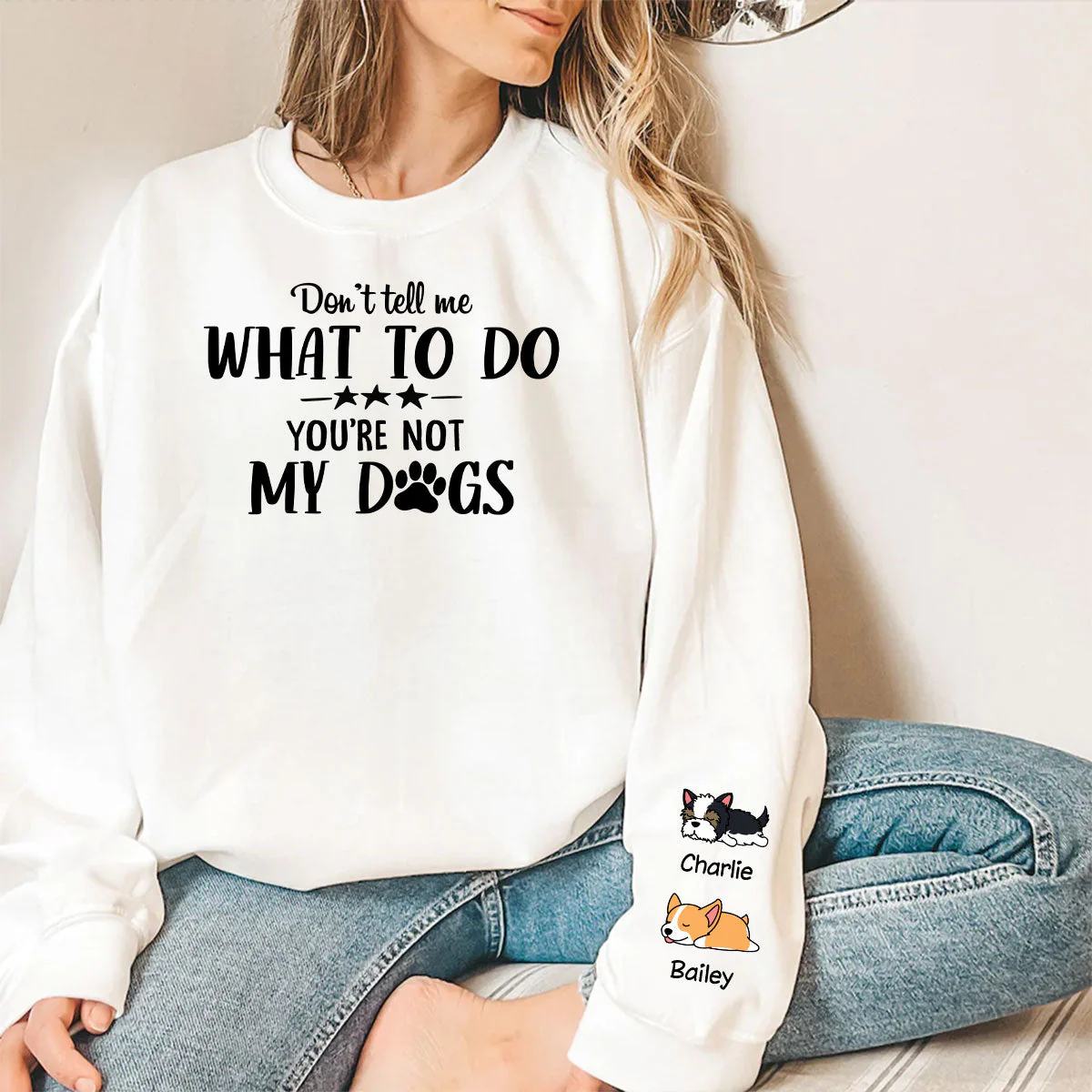 My Dog Tells Me - Personalized Custom Sweatshirt - Image 2