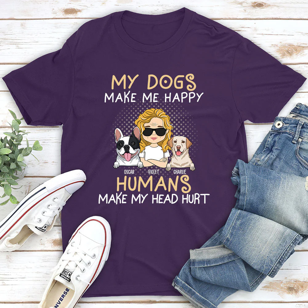 My Dog Vs Humans - Personalized Custom Unisex T-shirt - Image 3