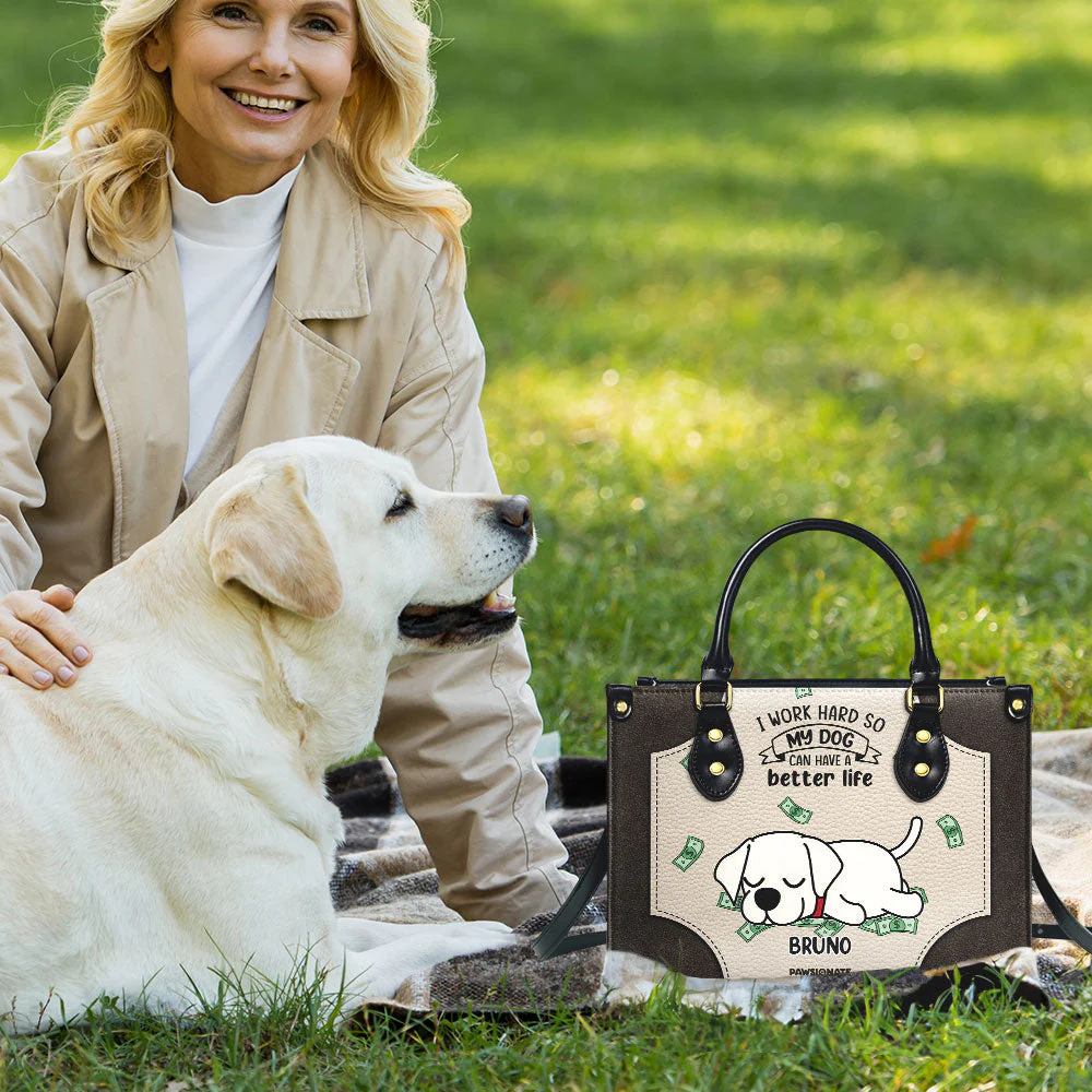 My Dog With Better Life - Personalized Custom Leather Bag - Image 7
