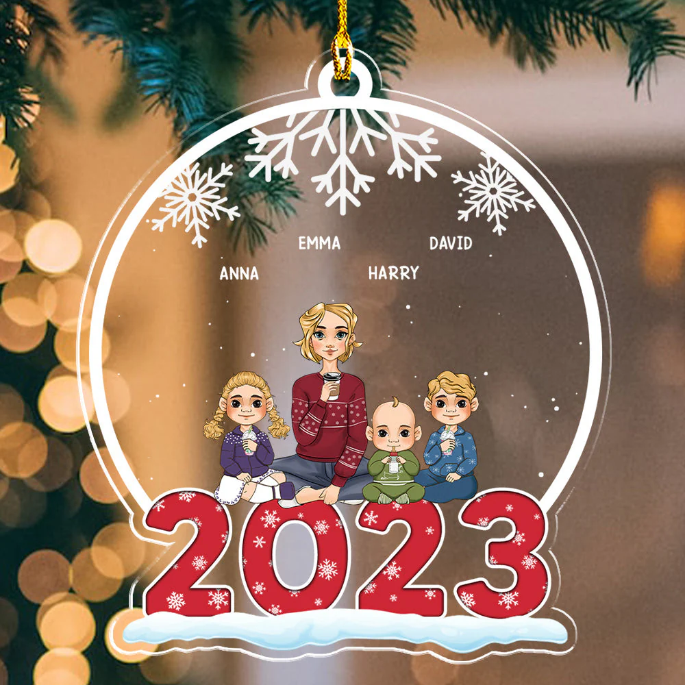 My Family 2023 - Personalized Custom Acrylic Ornament - Image 2