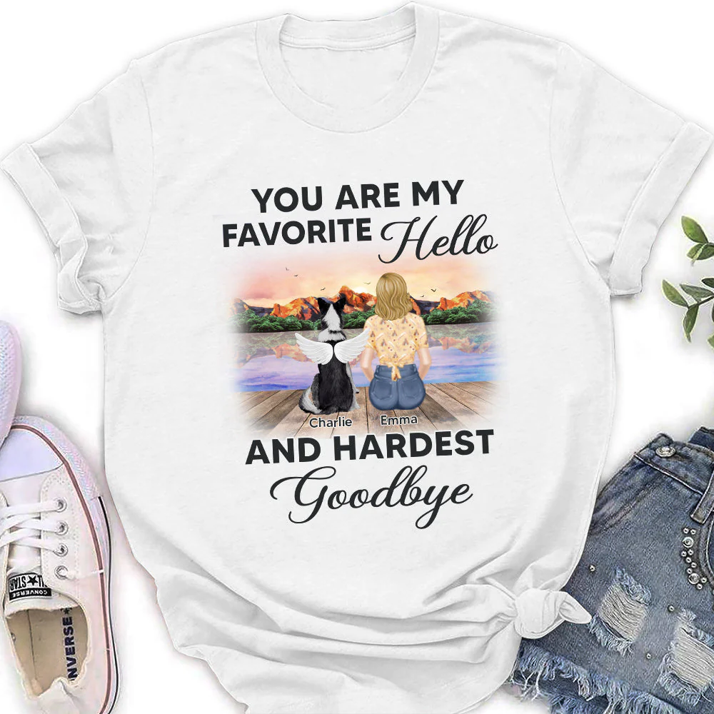 My Favorite Hello Memorial Sunset - Personalized Custom Women's T-shirt - Image 2