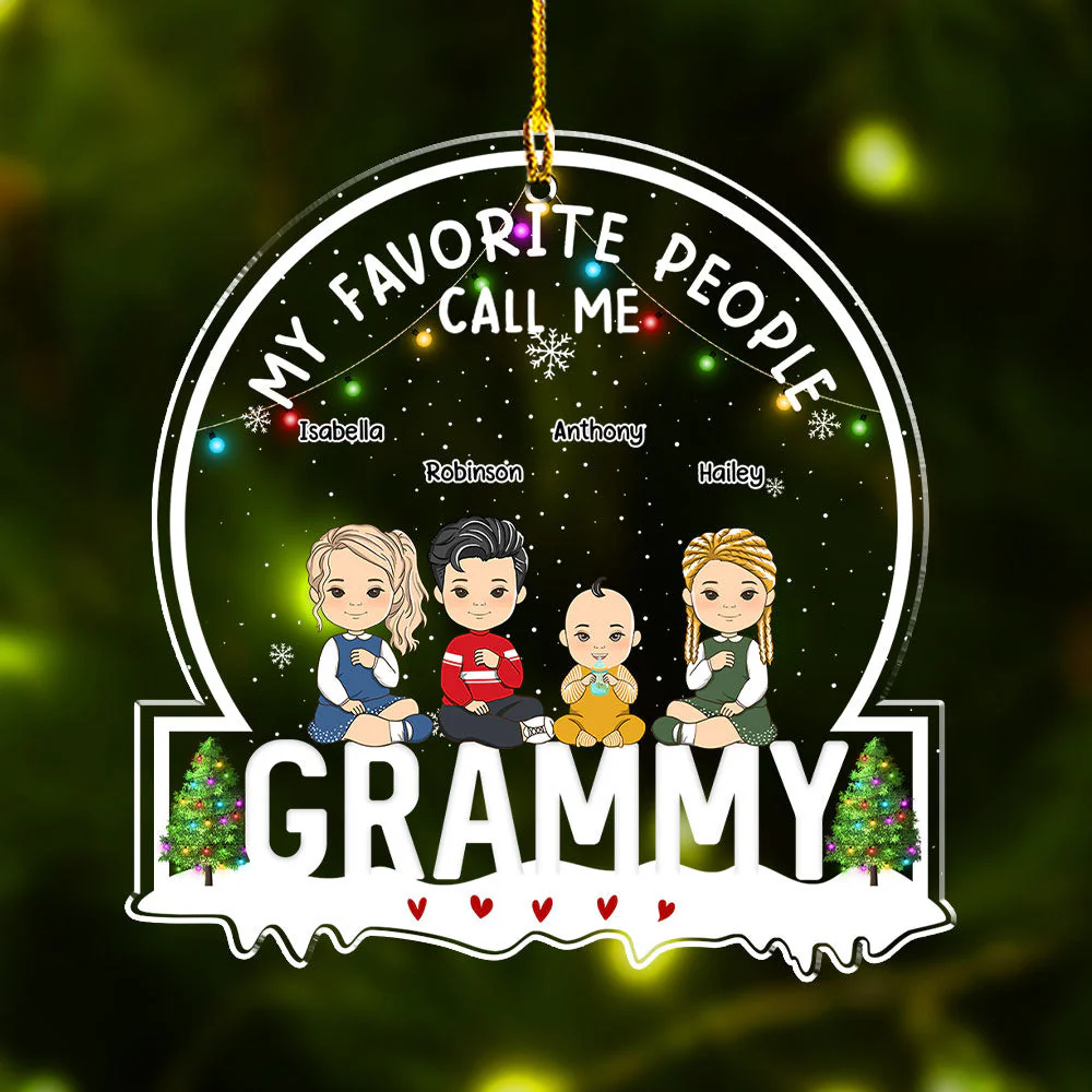 My Favorite People - Personalized Custom Acrylic Ornament - Image 3