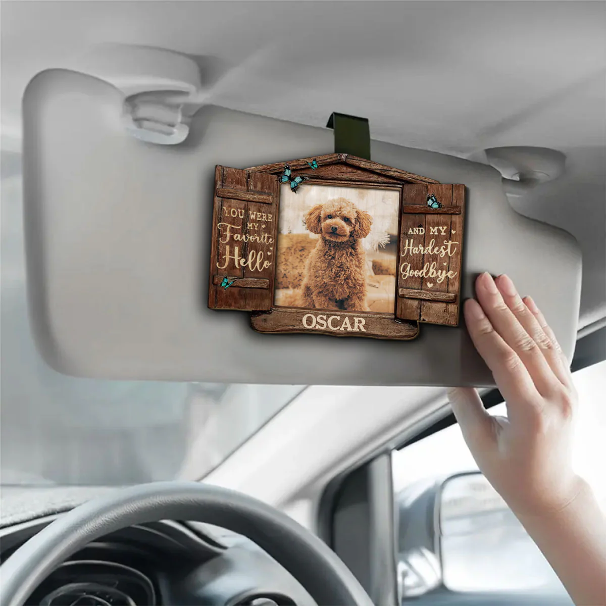 My Hardest Goodbye - Personalized Custom Car Visor Clip - Image 3