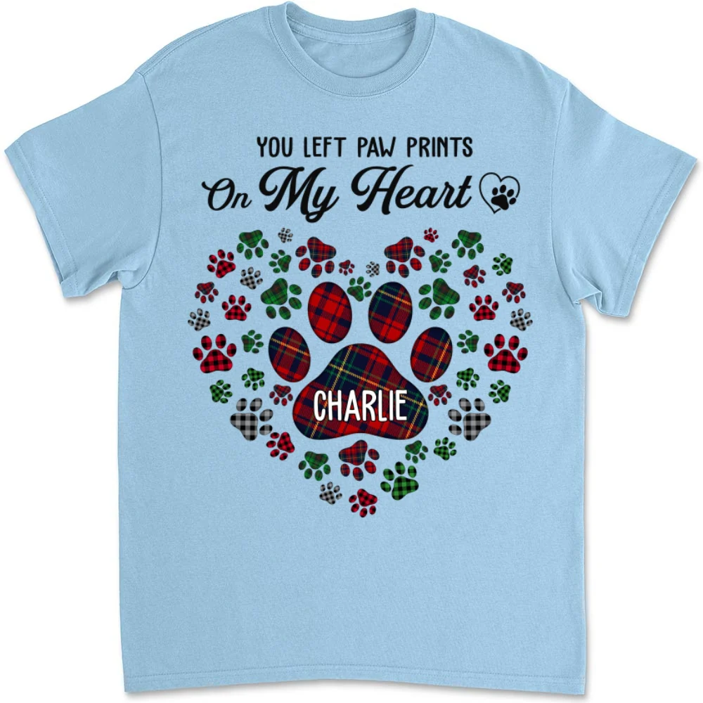 My Heart Has Your Paw Prints - Personalized Custom Unisex T-shirt - Image 8