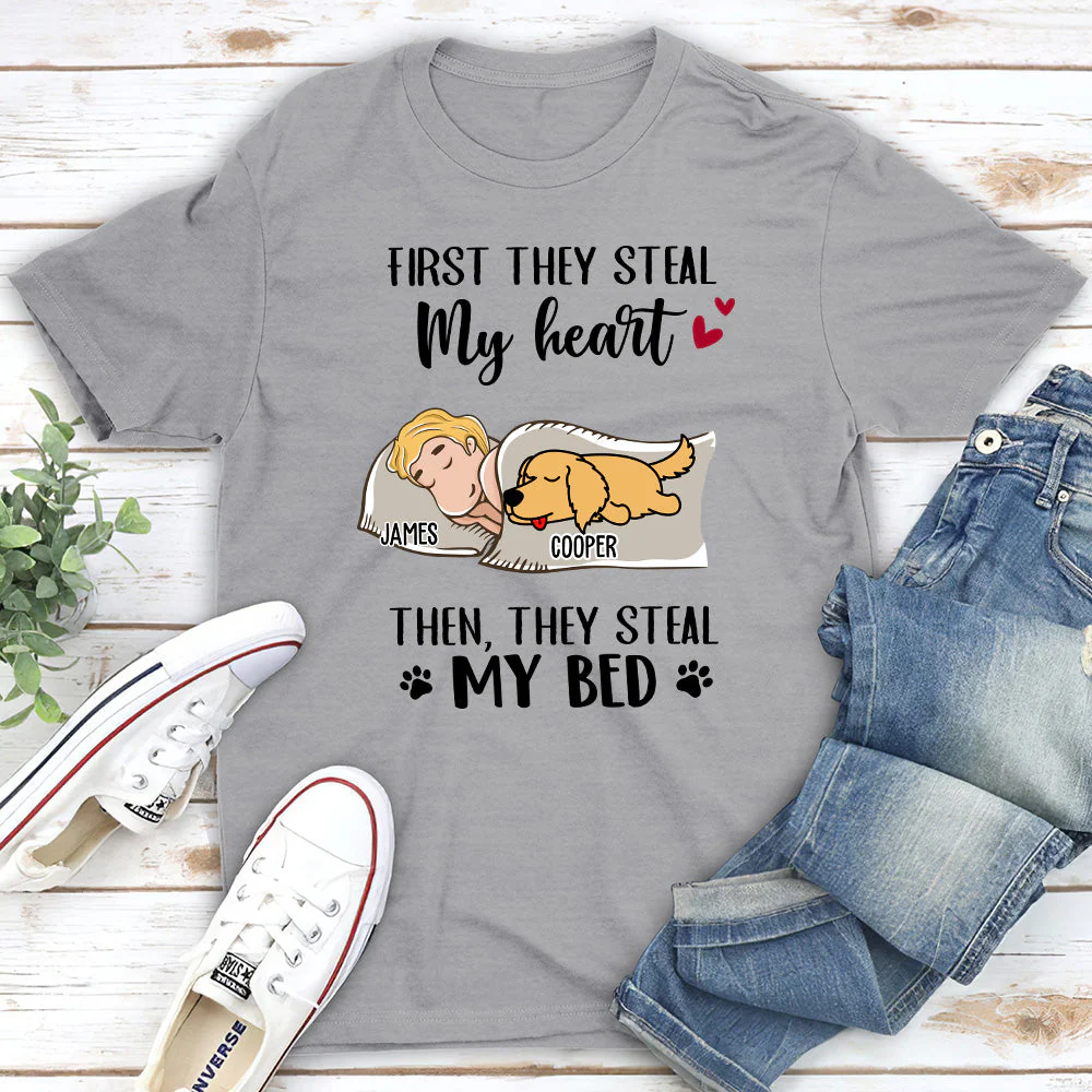 My Heart My Bed - Personalized Custom Unisex T-shirt - Image 3