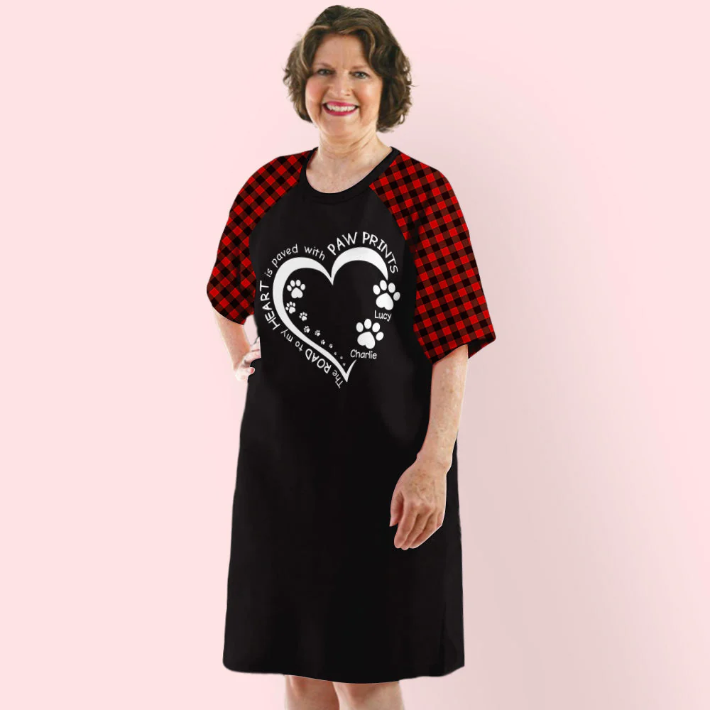 My Heart With Paw Prints - Personalized Custom Dress - Image 6