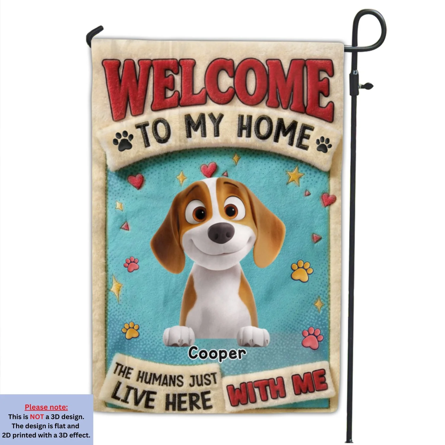 My Human Just Lives Here - Personalized Custom Flag - Image 7