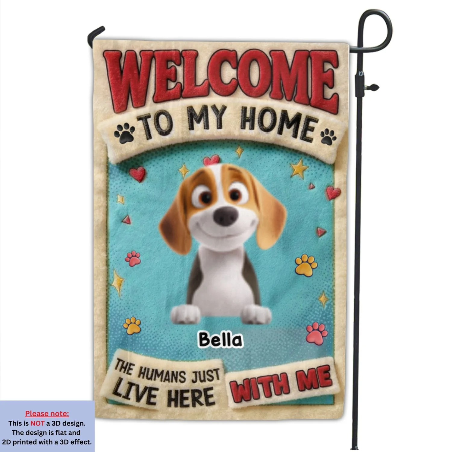 My Human Just Lives Here With Pets - Personalized Custom Flag - Image 7
