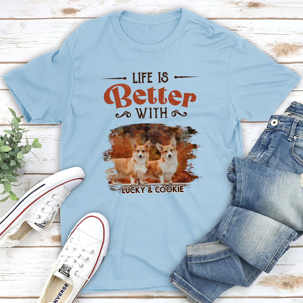 My Life Better With Dogs - Personalized Custom Unisex T-shirt - Image 4