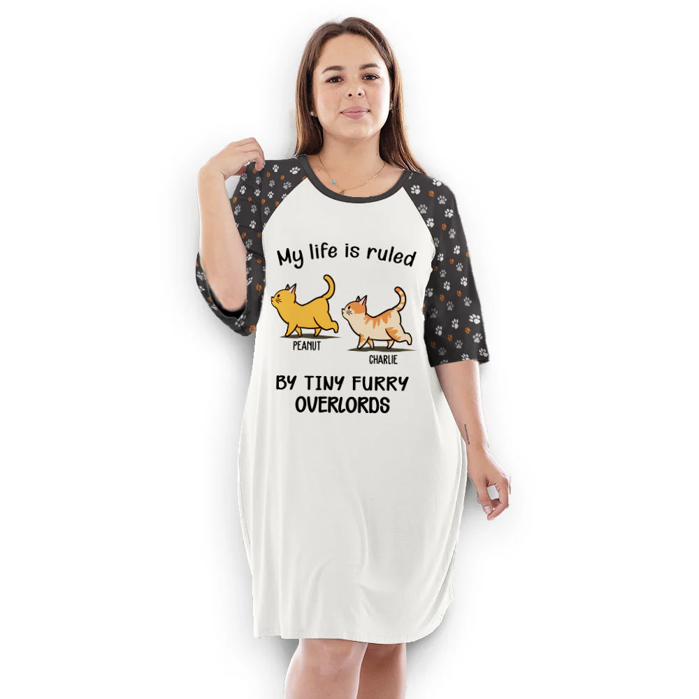 My Life Is Ruled By Cat - Personalized Custom 3/4 Sleeve Dress - Image 4