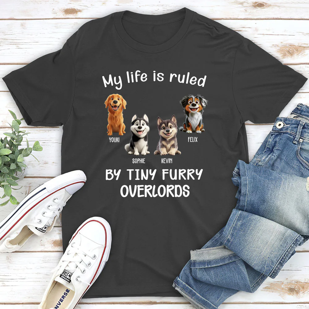 My Life Is Ruled By Dogs - Personalized Custom Unisex T-Shirt - Image 4