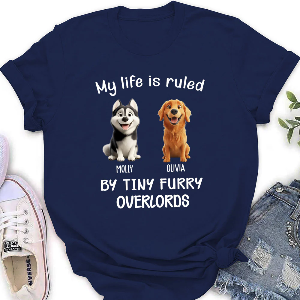 My Life Is Ruled By Dogs - Personalized Custom Women's T-Shirt - Image 2