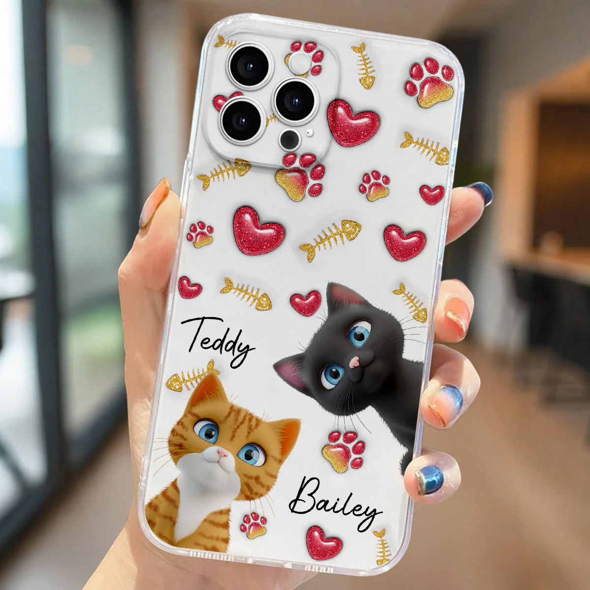 My Lovely Baby Cats - Personalized Custom 3D Inflated Effect Phone Case - Image 2
