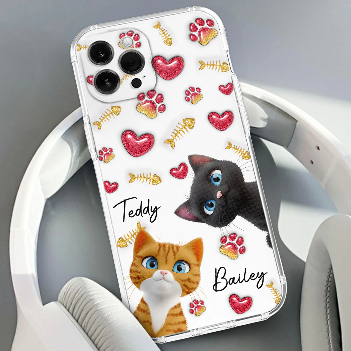 My Lovely Baby Cats - Personalized Custom 3D Inflated Effect Phone Case - Image 4