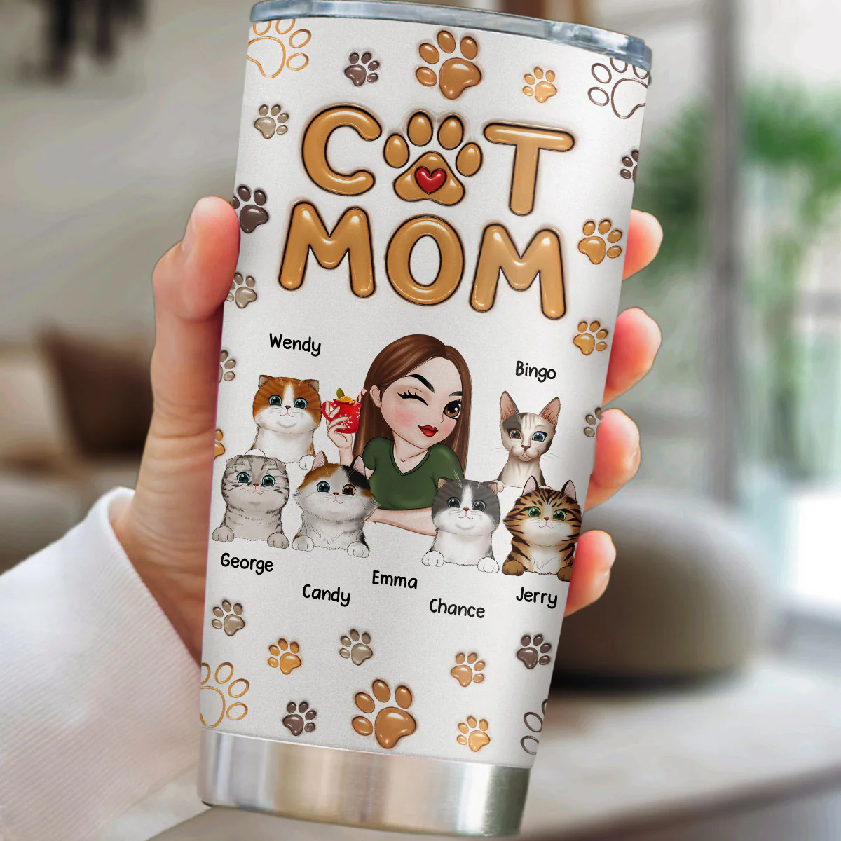 My Lovely Cats - Personalized Custom 3D Inflated Effect Tumbler - Image 4