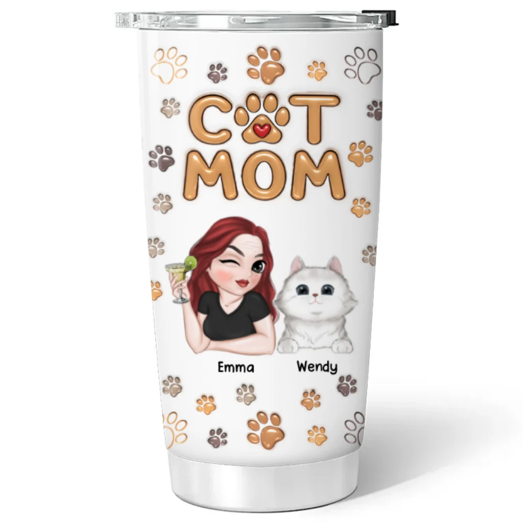 My Lovely Cats - Personalized Custom 3D Inflated Effect Tumbler - Image 6