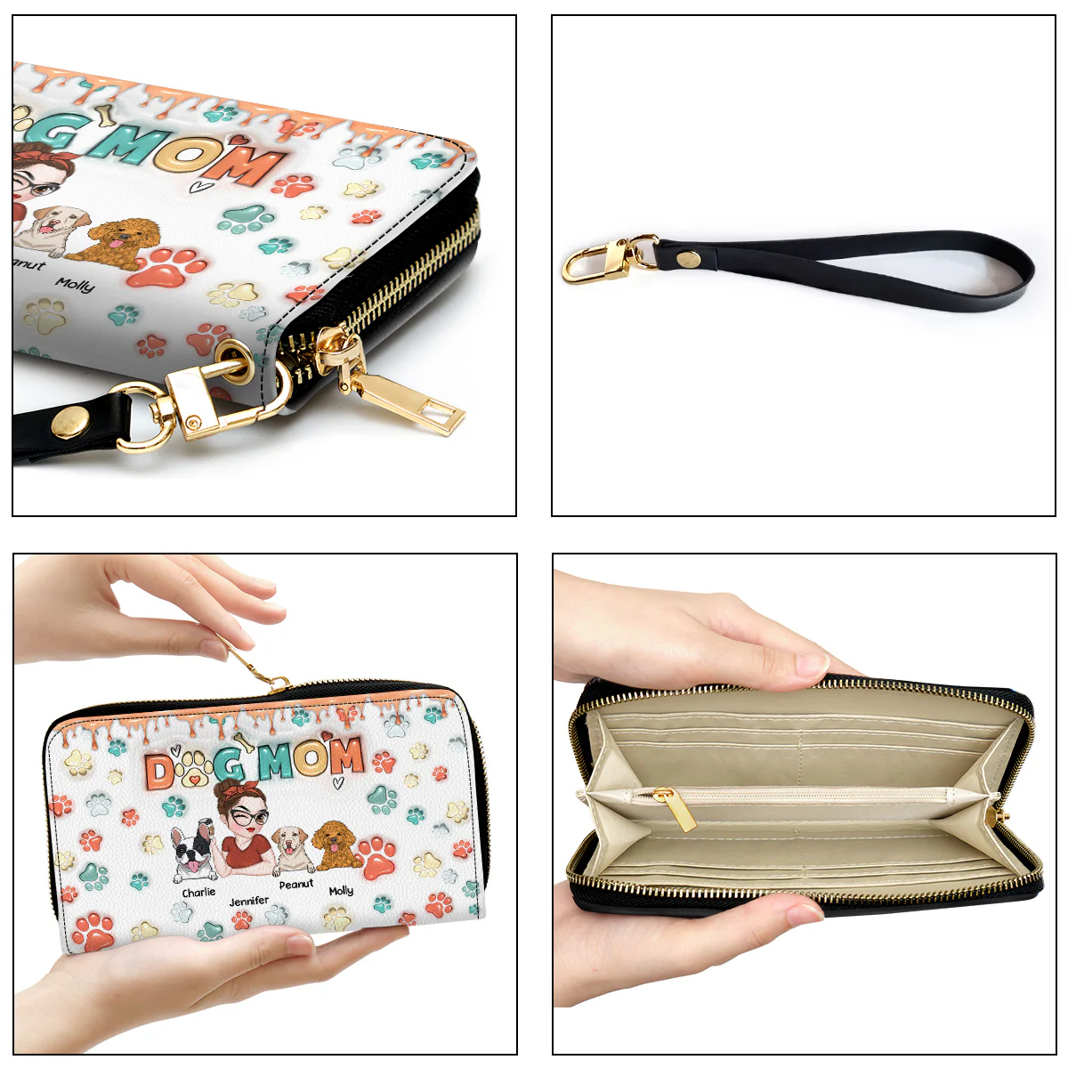 My Lovely Dog Mom - Personalized Custom Leather Wallet - Image 5
