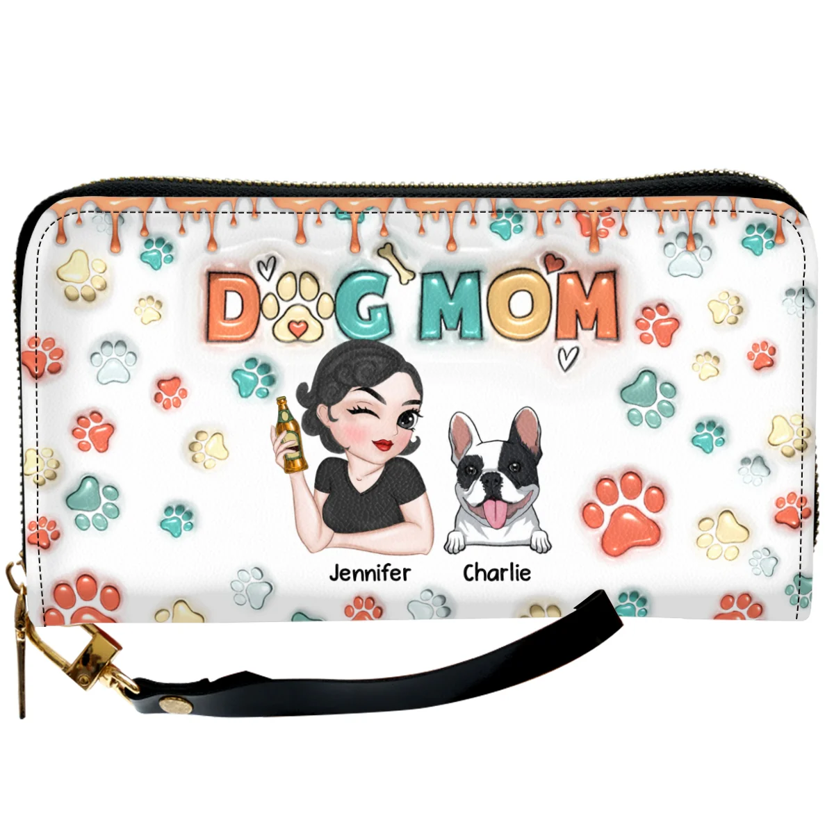 My Lovely Dog Mom - Personalized Custom Leather Wallet - Image 6