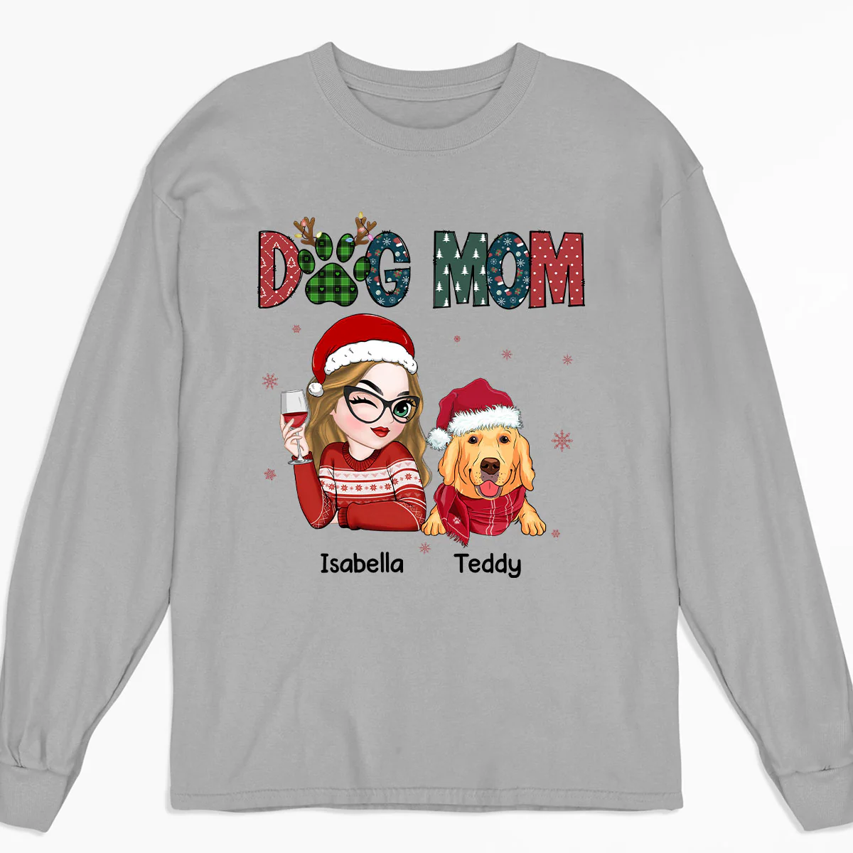 My Lovely Dog Mom - Personalized Custom Long Sleeve T-shirt