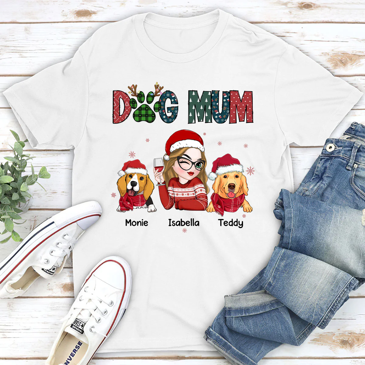 My Lovely Dog Mom - Personalized Custom Unisex T-shirt - Image 2