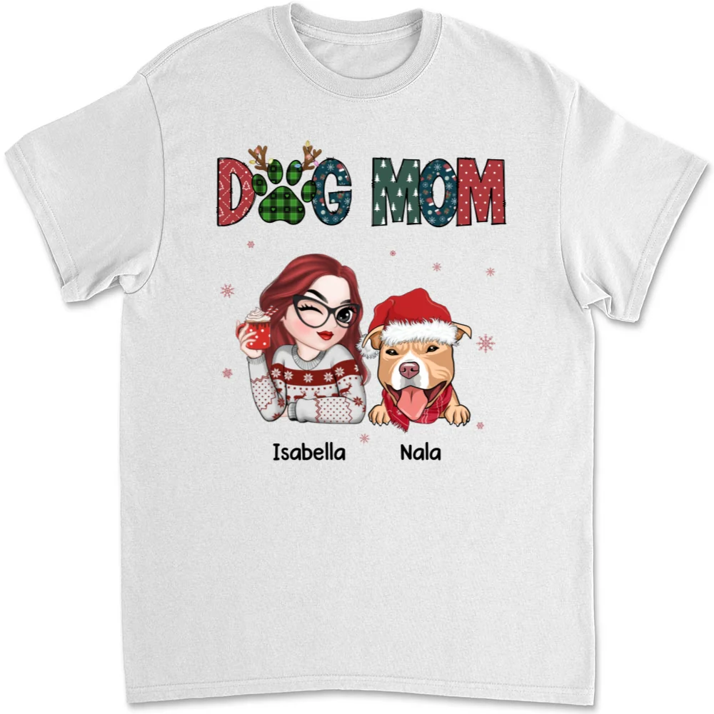 My Lovely Dog Mom - Personalized Custom Unisex T-shirt - Image 5