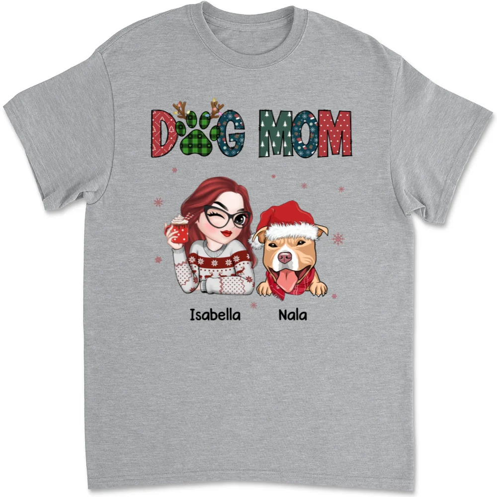 My Lovely Dog Mom - Personalized Custom Unisex T-shirt - Image 8