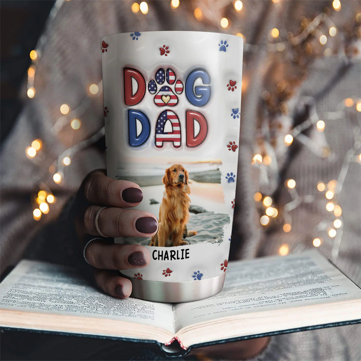 My Lovely Dog Photo - Personalized Custom 3D Inflated Effect Tumbler - Image 2