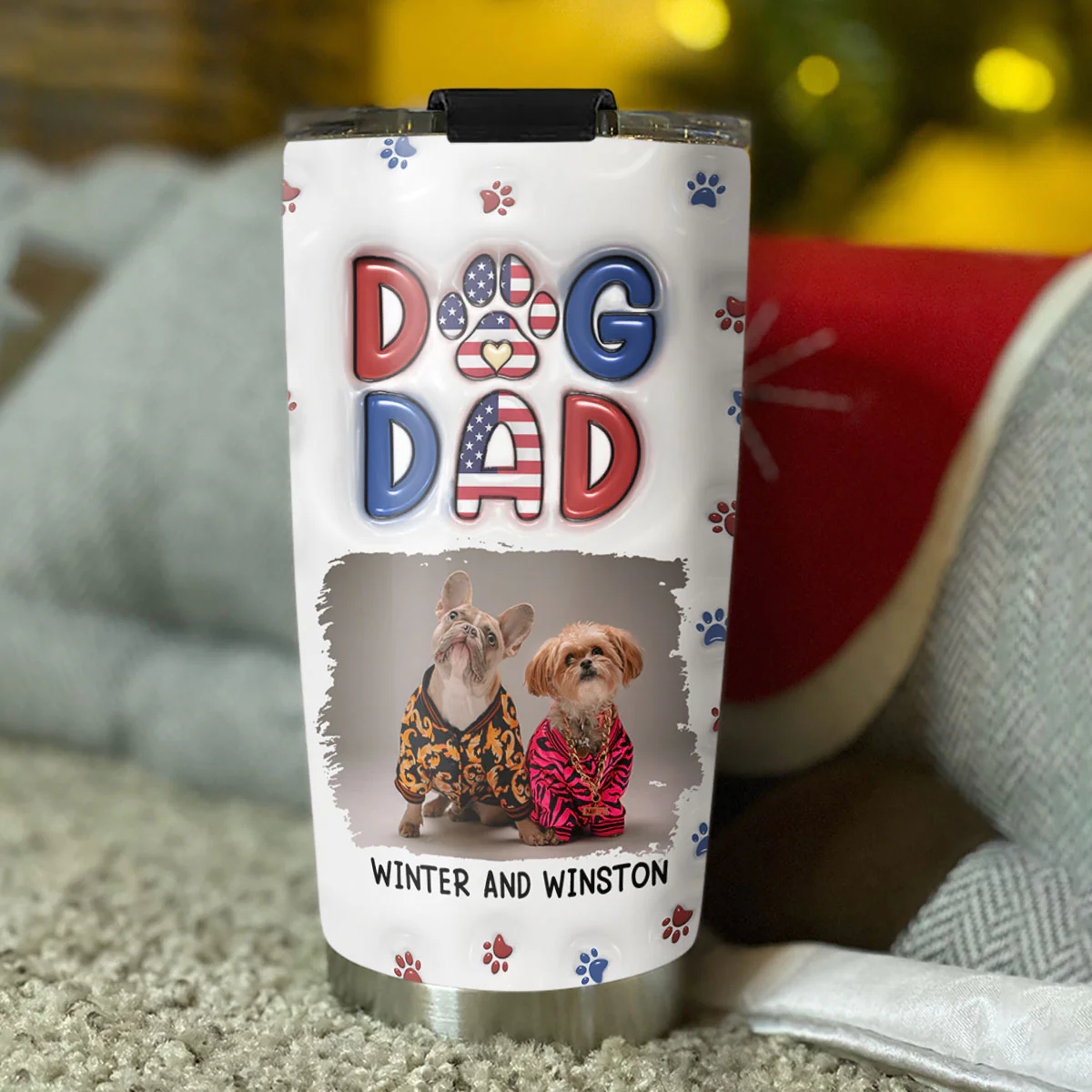 My Lovely Dog Photo - Personalized Custom 3D Inflated Effect Tumbler - Image 3