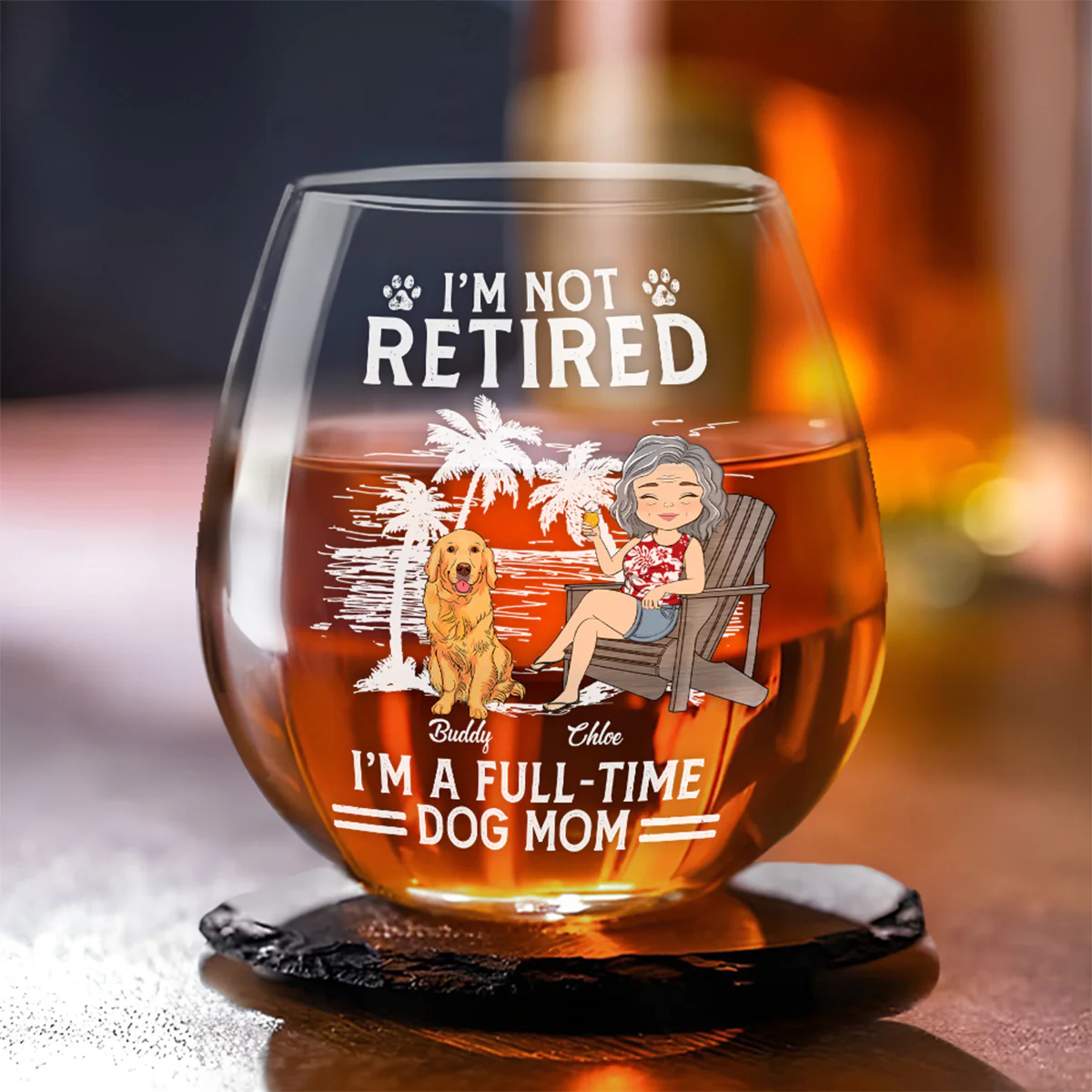My New Full-Time Job - Personalized Custom Wine Glass