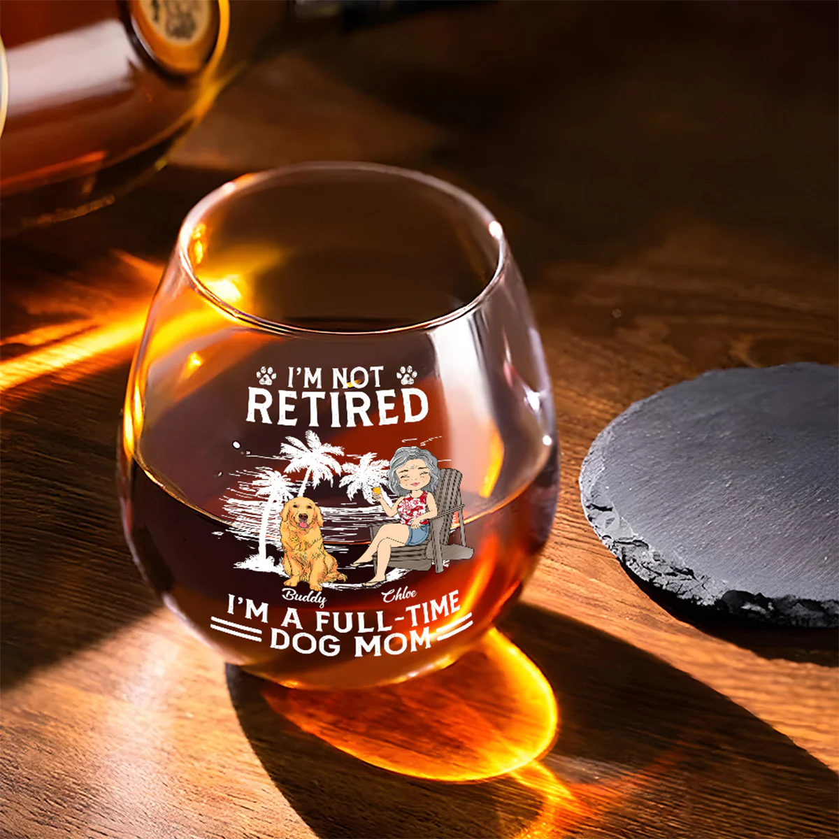 My New Full-Time Job - Personalized Custom Wine Glass - Image 2