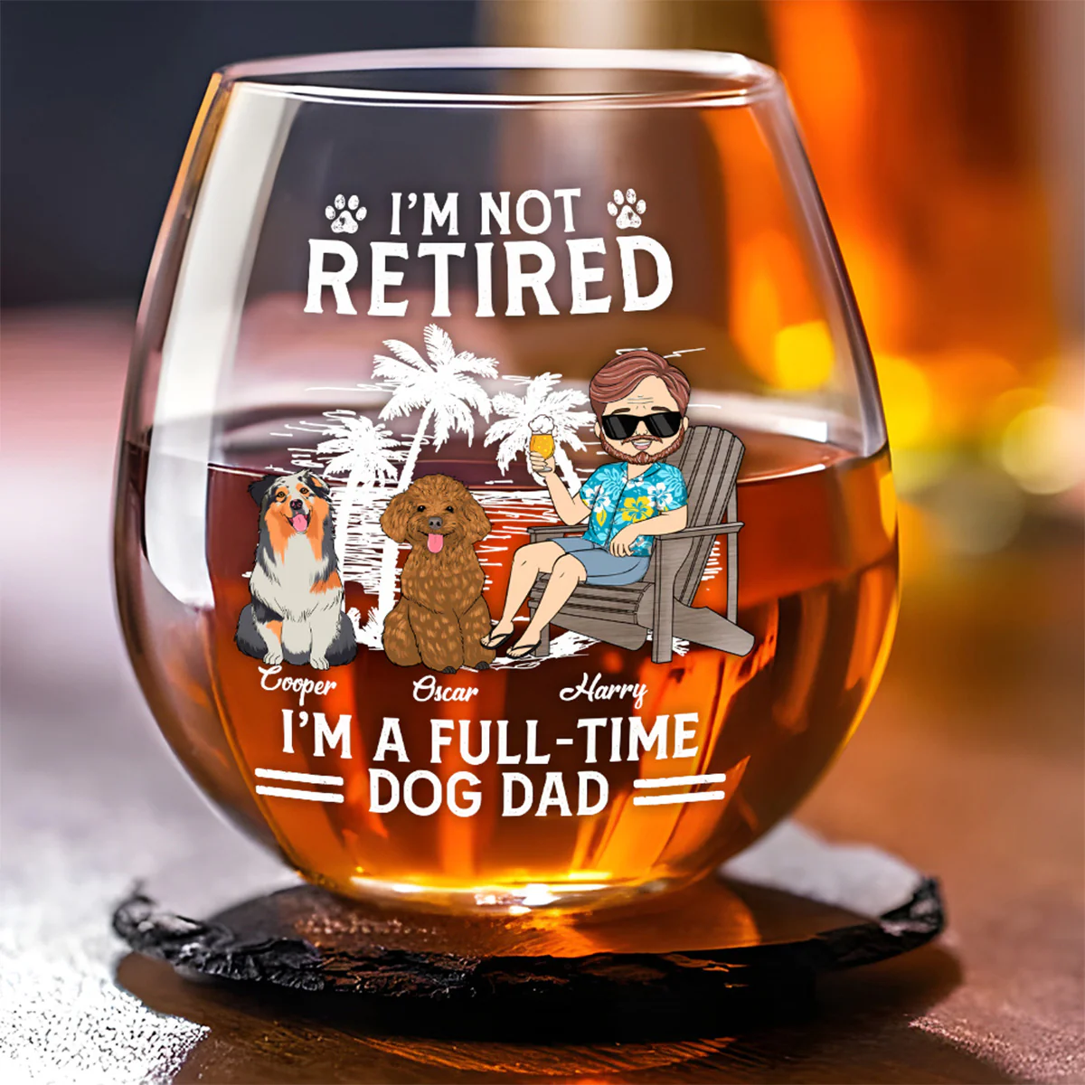 My New Full-Time Job - Personalized Custom Wine Glass - Image 3