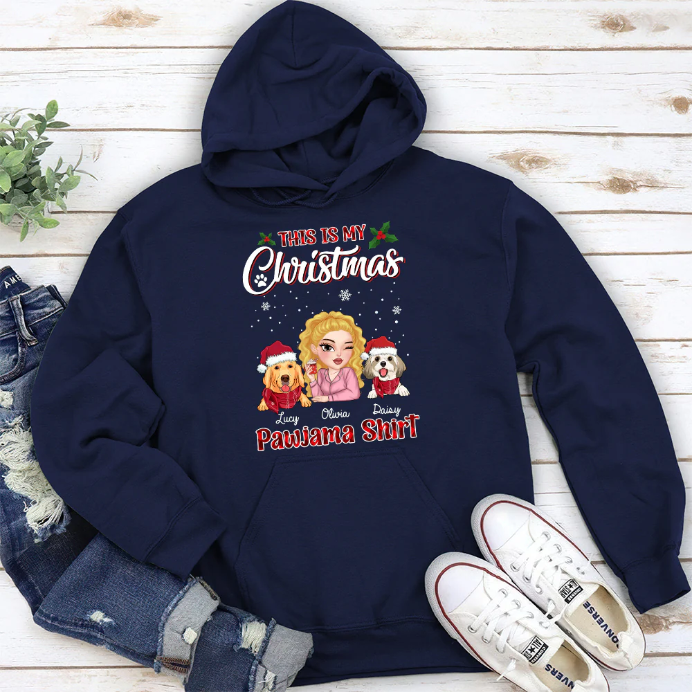 My Pawjama At Christmas - Personalized Custom Hoodie - Image 5