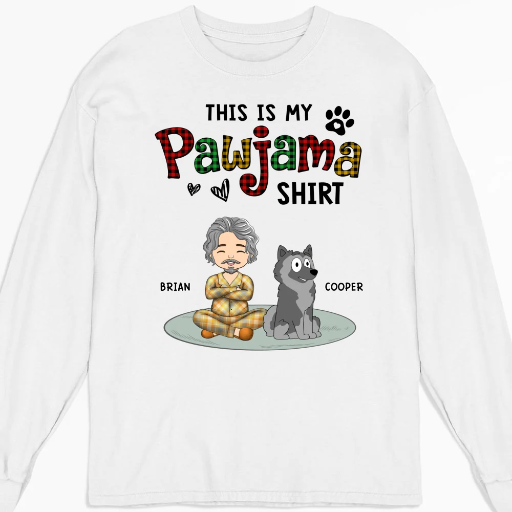 My Pawjama Shirt Version 3 - Personalized Custom Long Sleeve T-Shirt - Image 5