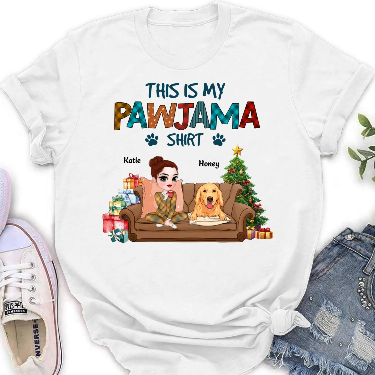 My Pawjama Sleepshirt - Personalized Custom Women's T-shirt - Image 5