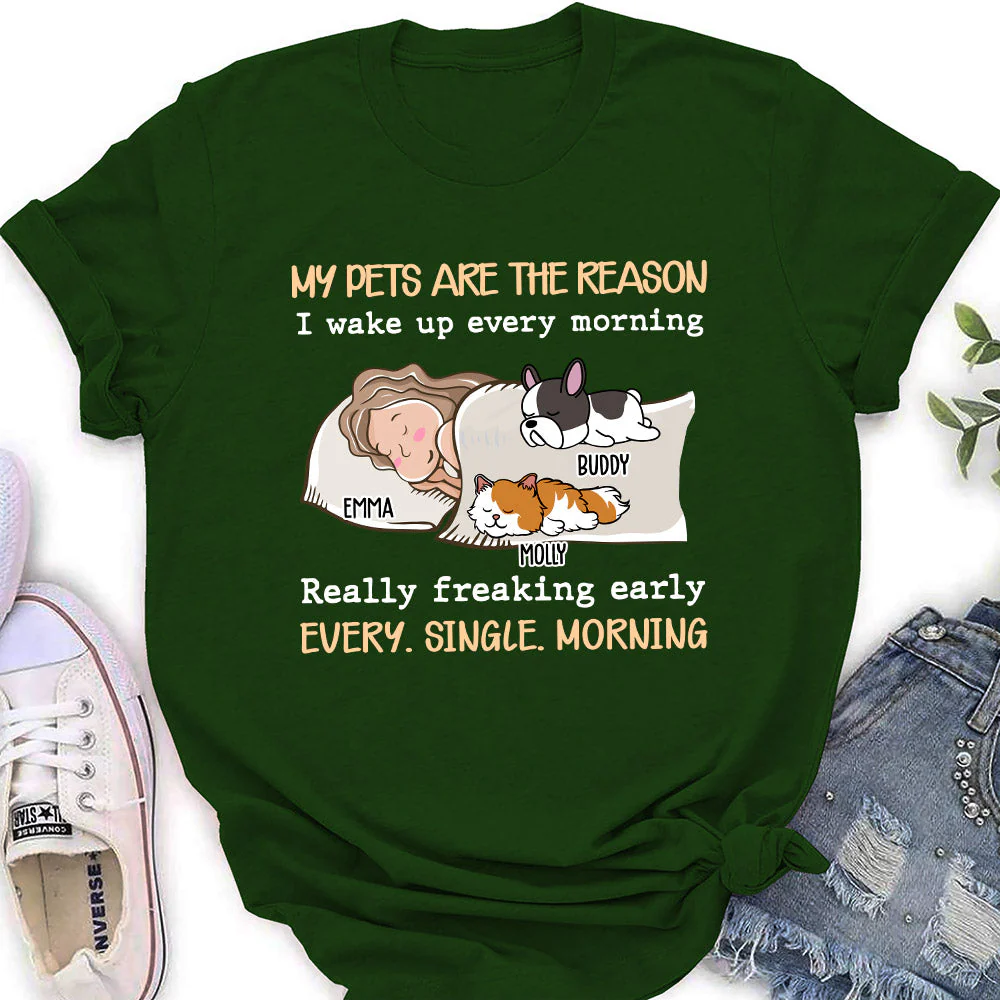 My Pet Is The Reason - Personalized Custom Women's T-shirt - Image 3