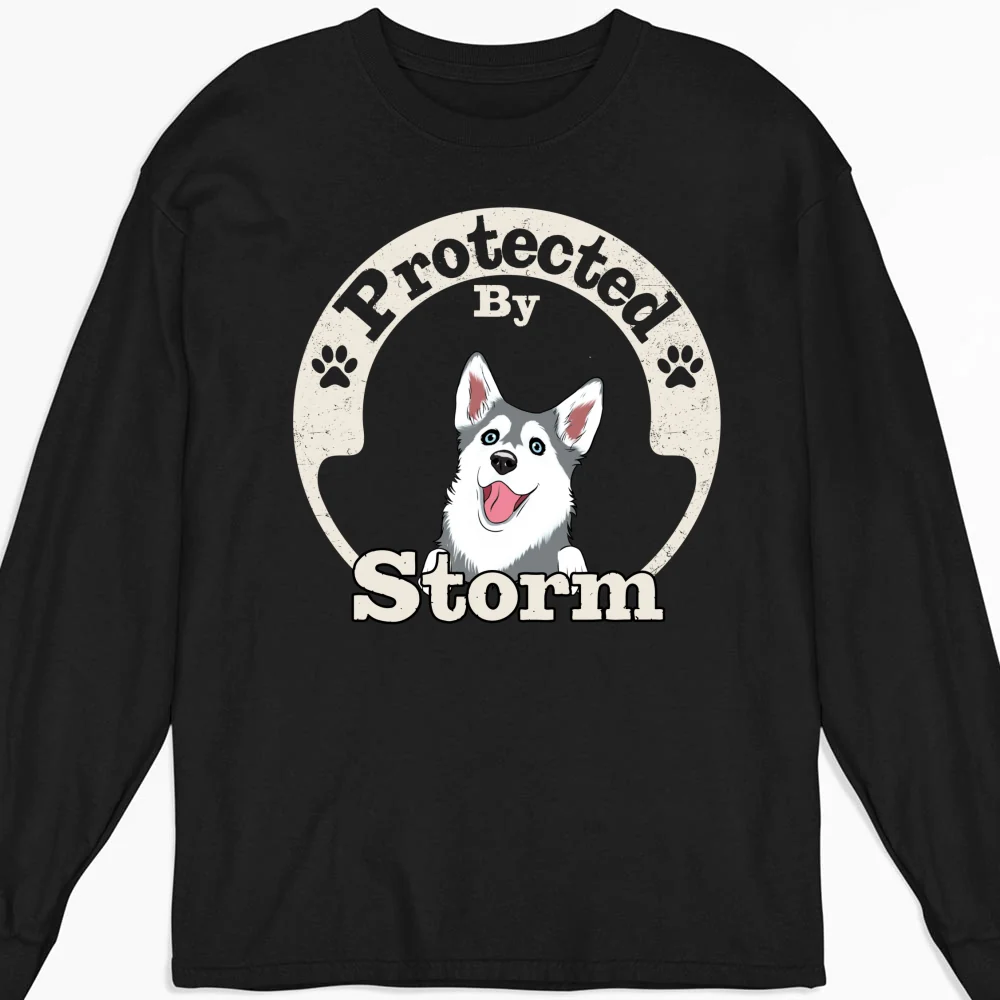 My Protector - Personalized Custom Long Sleeve T-shirt - Image 4