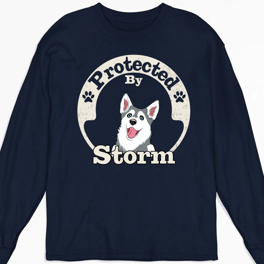 My Protector - Personalized Custom Long Sleeve T-shirt - Image 5