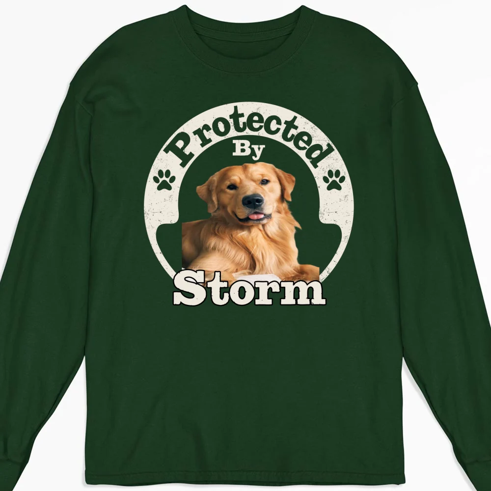 My Protector Photo - Personalized Custom Long Sleeve T-shirt - Image 6