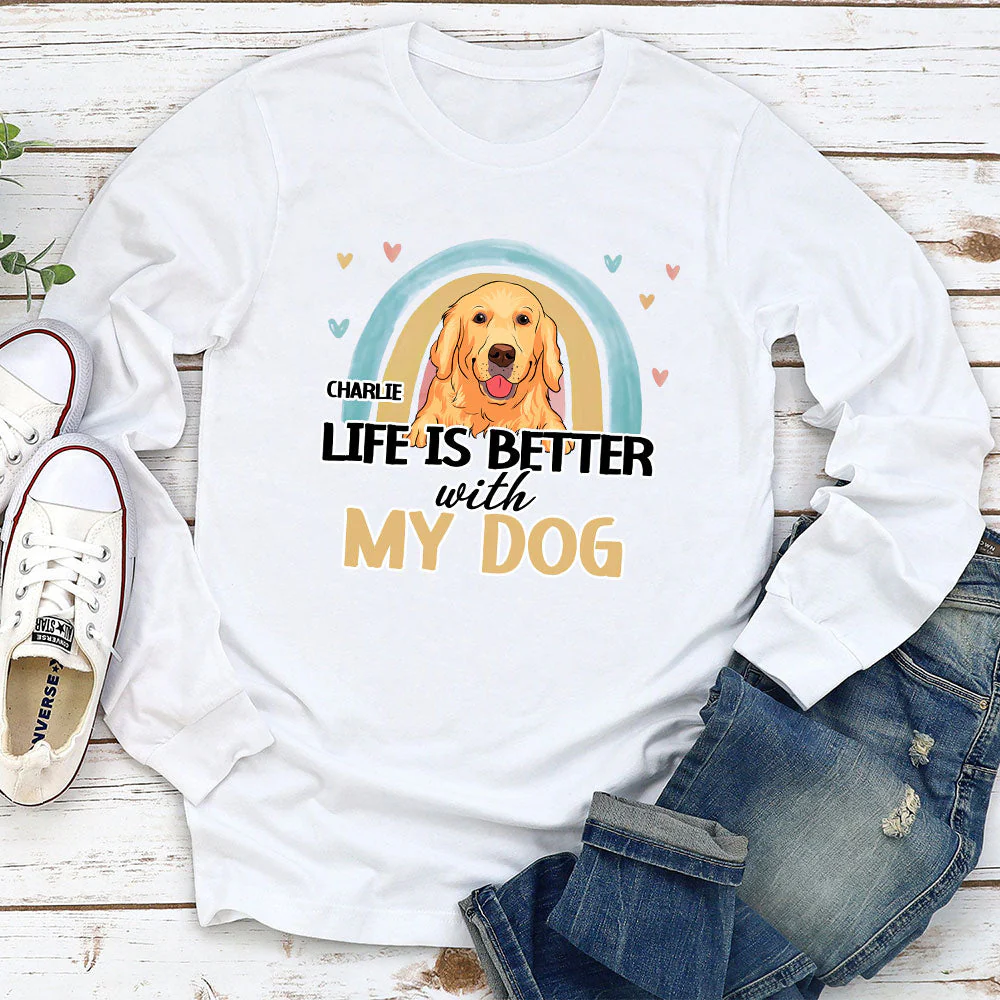 My Rainbow - Personalized Custom Long Sleeve T-shirt - Image 2
