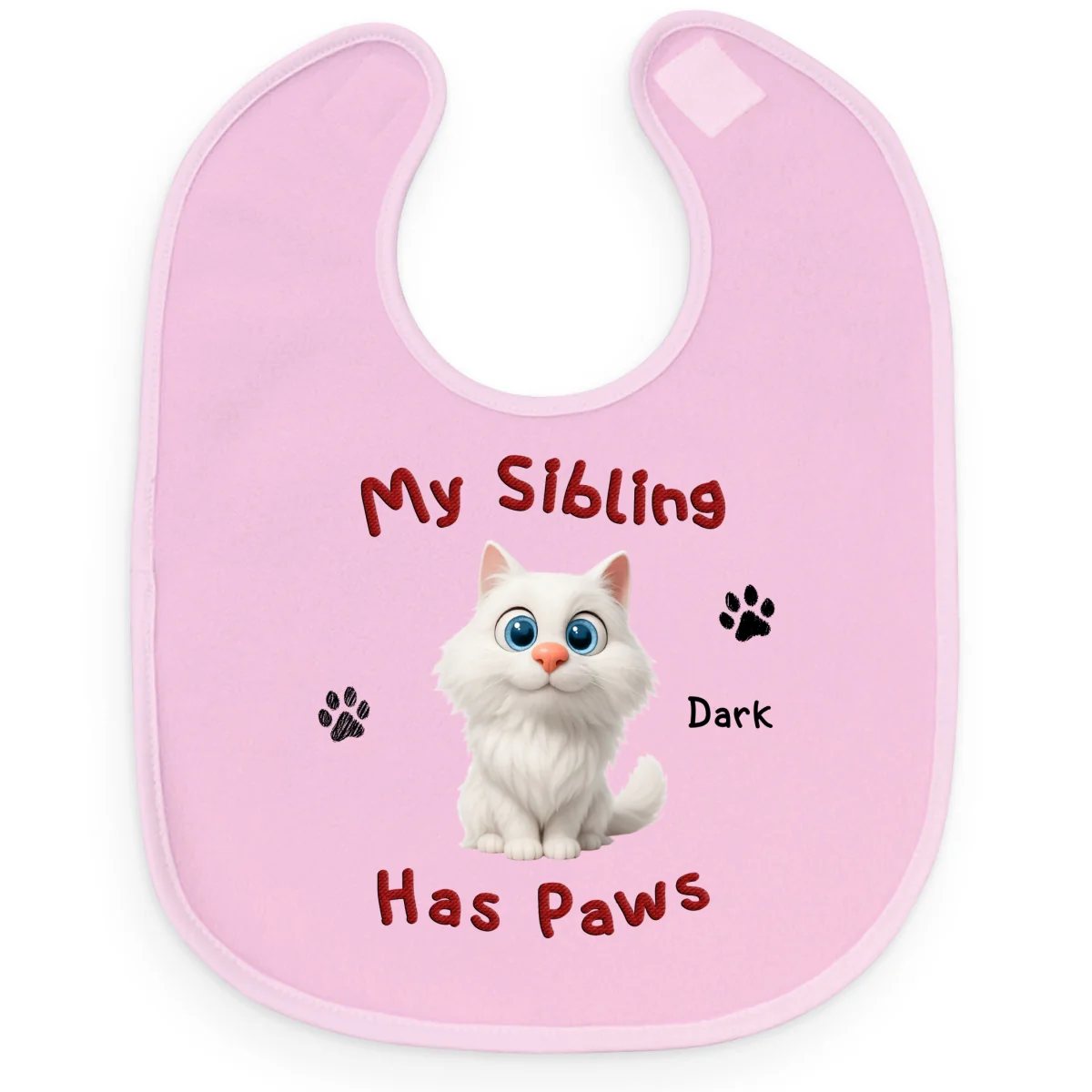 My Sibling Has Lovely Paws - Personalized Custom Baby Bib - Image 7
