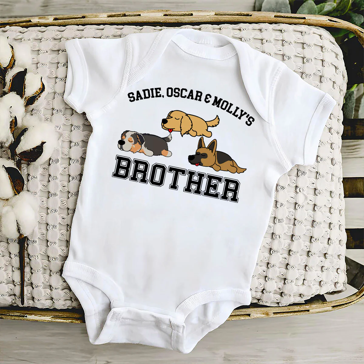 My Sibling Has Paws - Personalized Custom Baby Onesie - Image 2
