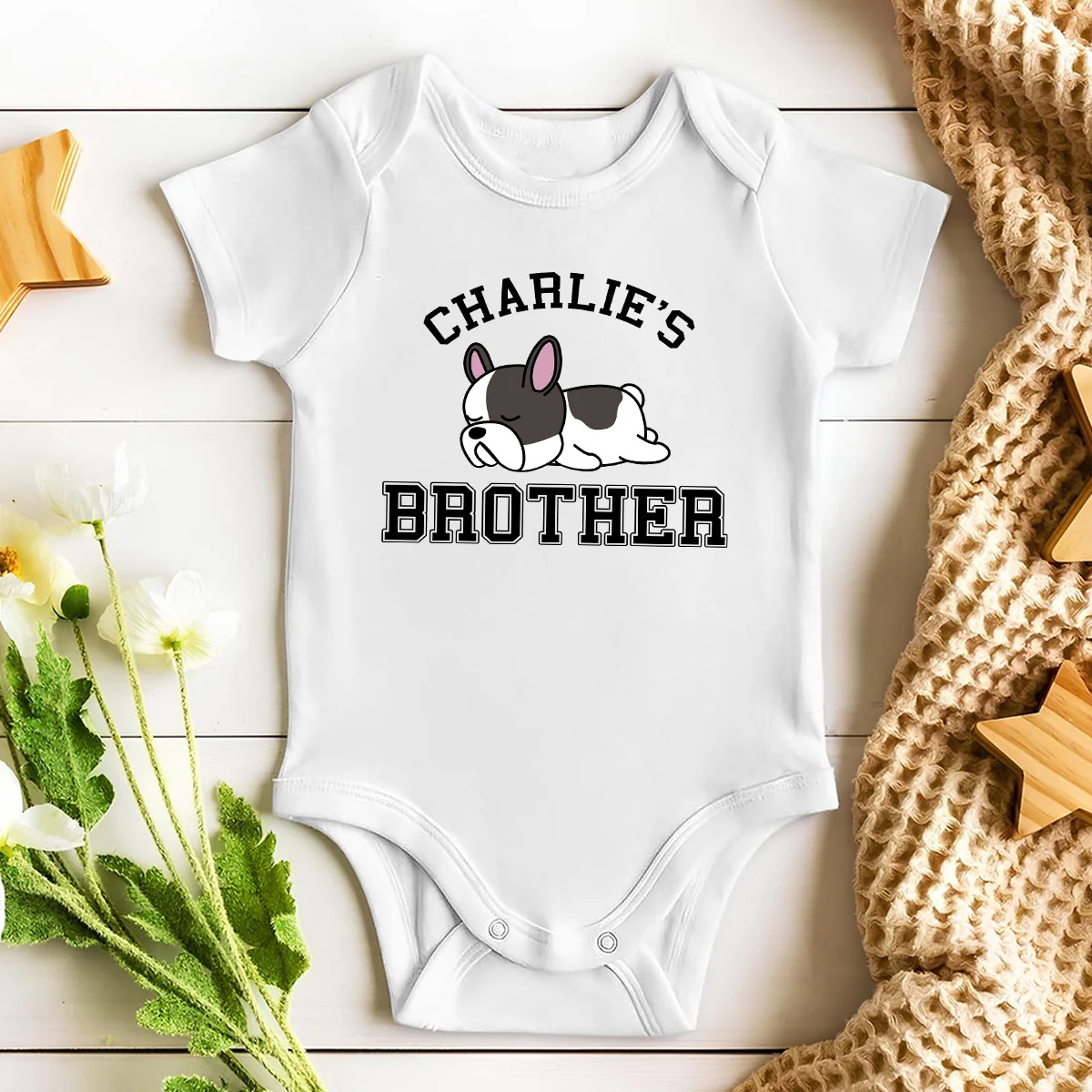 My Sibling Has Paws - Personalized Custom Baby Onesie - Image 3