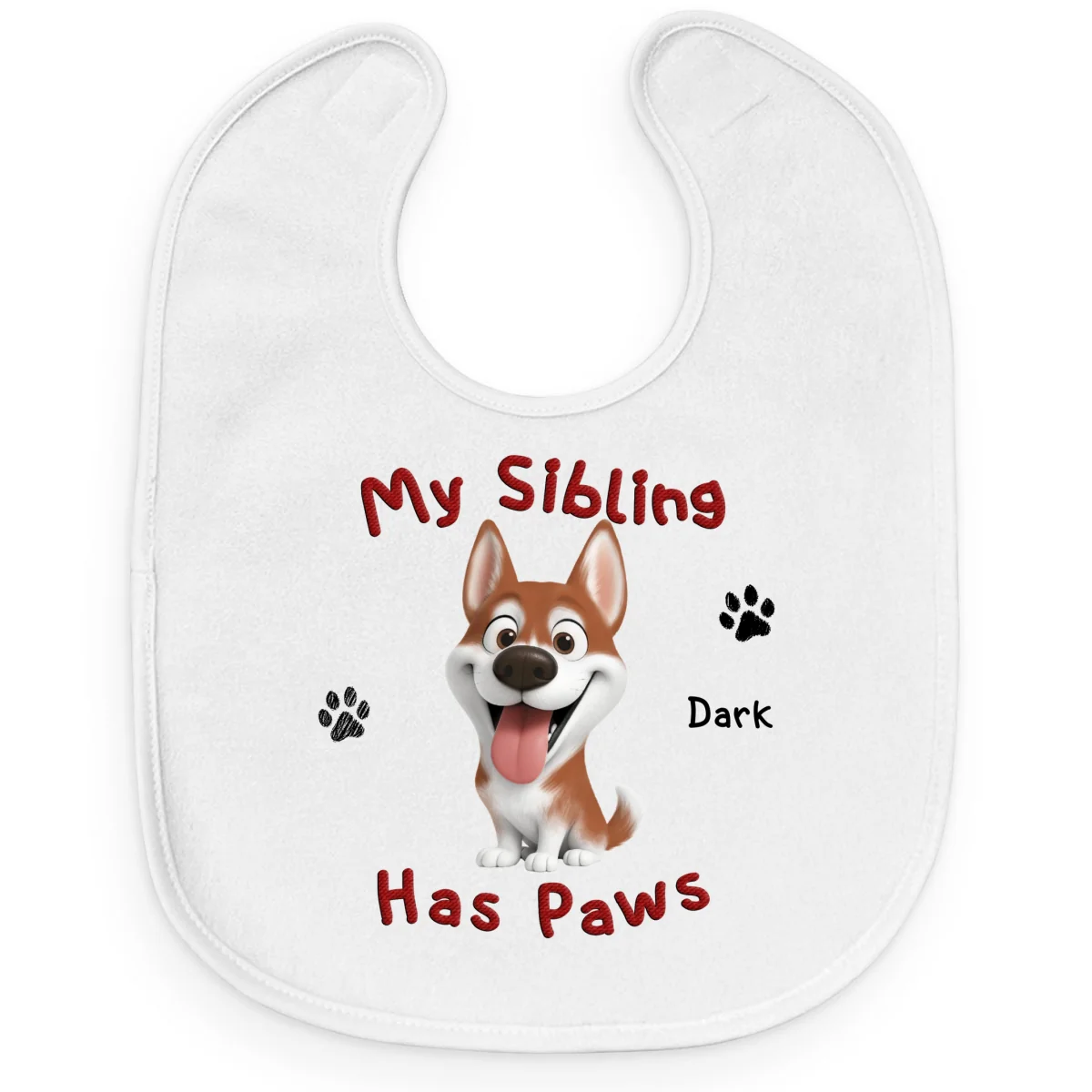 My Siblings Have Lovely Paws - Personalized Custom Baby Bib - Image 6