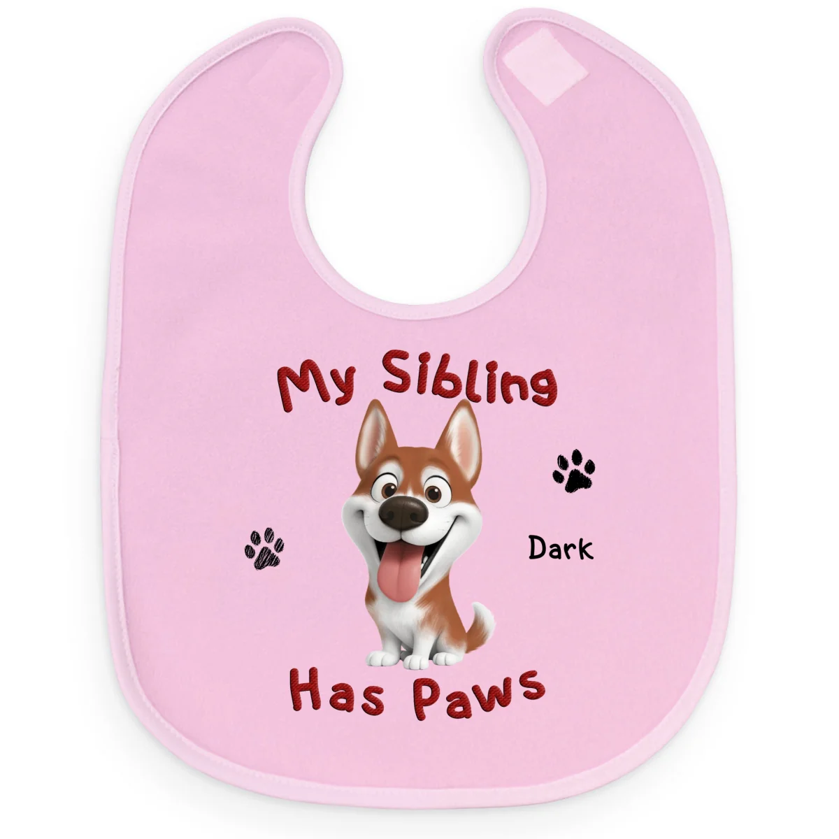 My Siblings Have Lovely Paws - Personalized Custom Baby Bib - Image 7