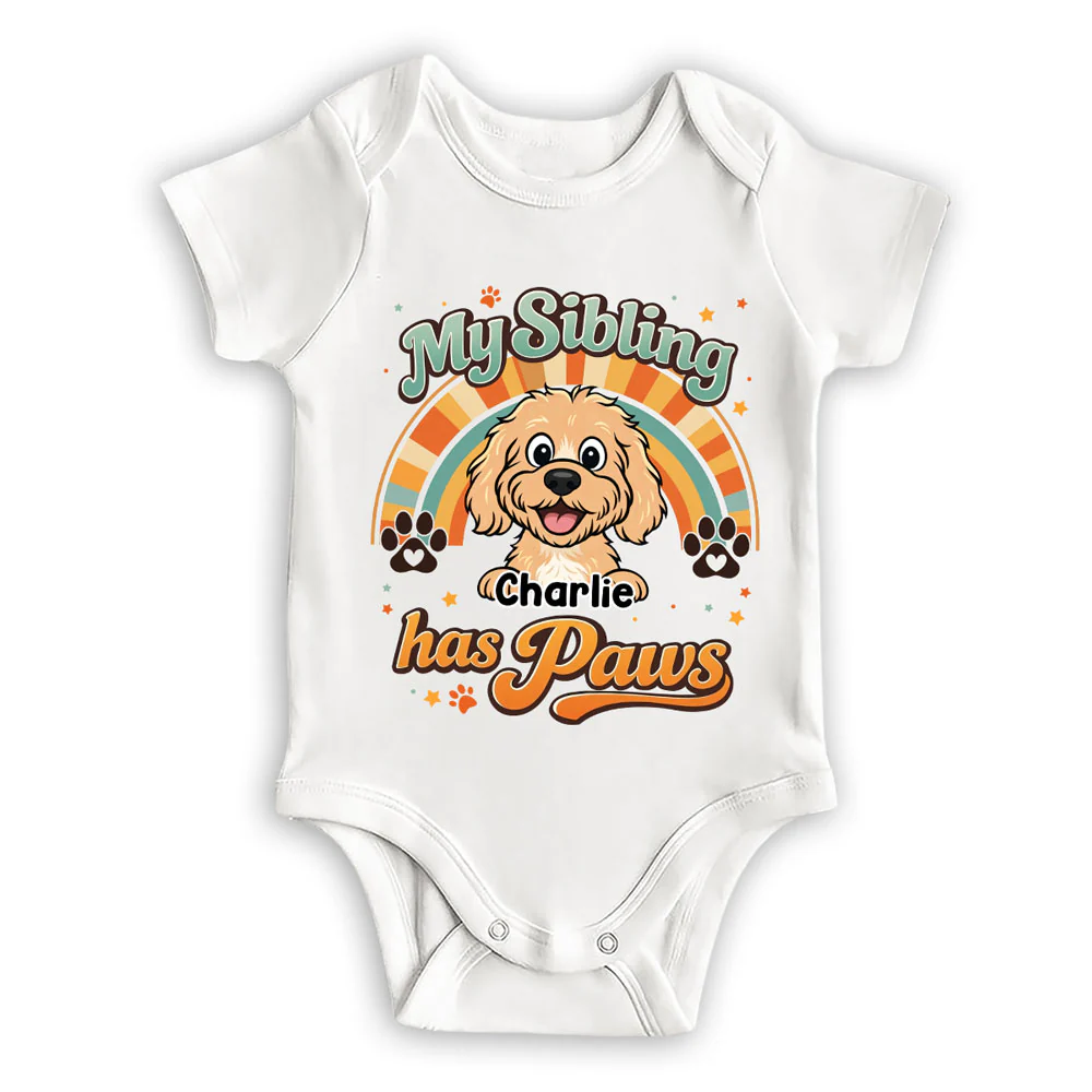 My Siblings Have Paws - Personalized Custom Baby Onesie